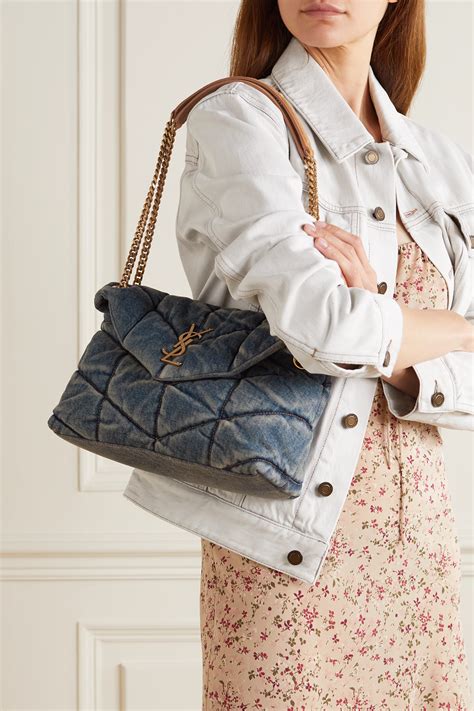 ysl loulou puffer denim bag|ysl small loulou puffer.